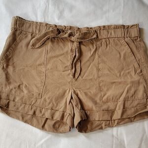 Aerie Tan Cargo Cuff Shorts for Women XS Tie Waist EUC